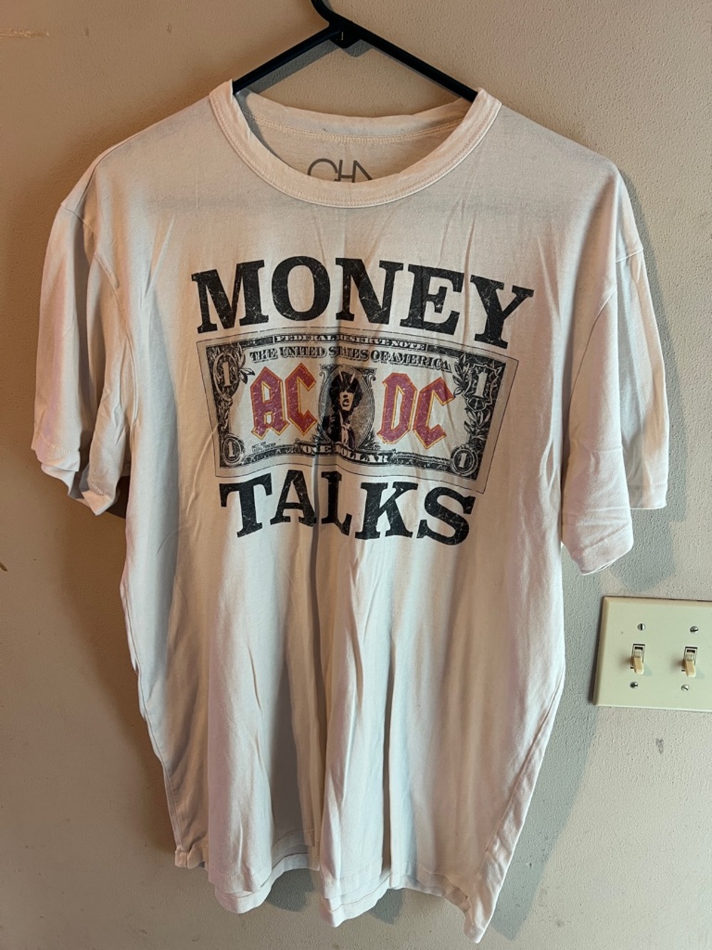 AC/DC MONEY TALKS BAND TEE OFF WHITE SIZE XL